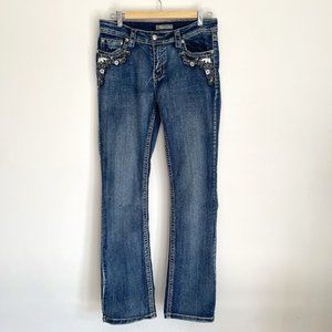 Illegal Jeans Women Blue Jeans Bling Cowgirl Rodeo Ranch Junior Size 11
